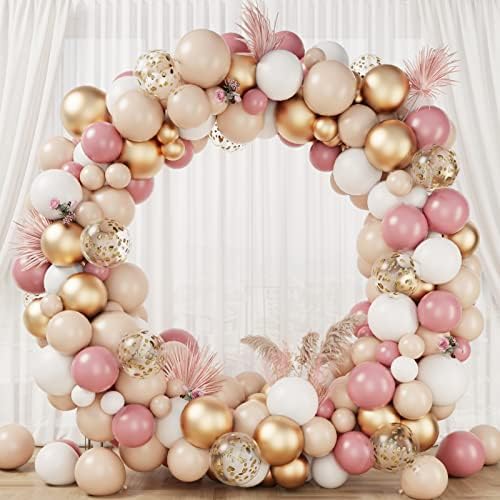 RUBFAC 130pcs Blush Balloons Garland Kit