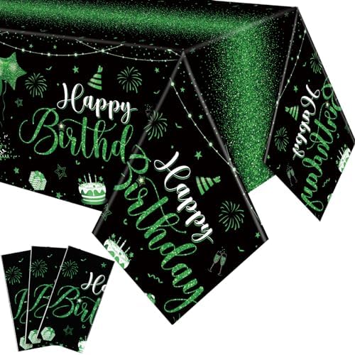 Tudomro 3 Pcs Birthday Tablecloths with Gold Foil Design
