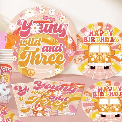 138pcs Young Wild and Three Party Decorations Tableware Set