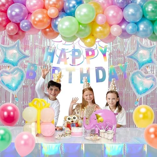 Birthday Decorations Pearl Rainbow Balloon Arch Garland Kit