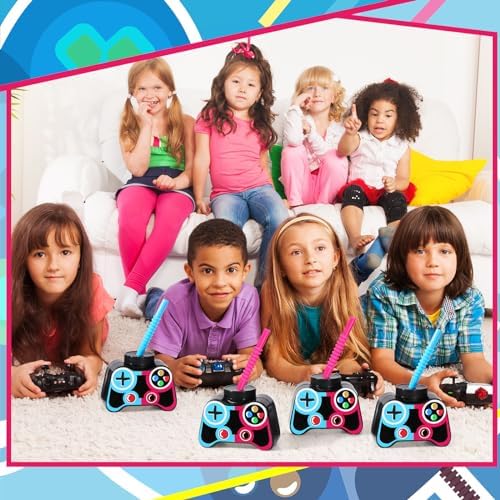 Mifoci 12 Pcs Gamer Shaped Party Cups with Straw and Lid
