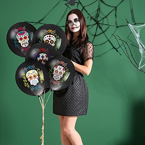 50 Piece Skull Balloons Halloween Day of the Dead Decorations