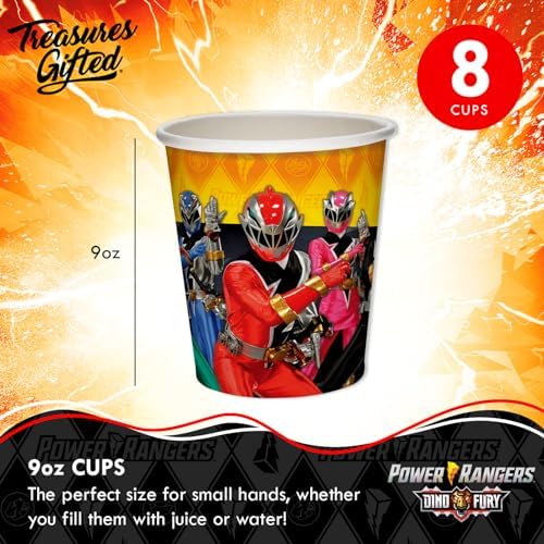 Treasures Gifted Power Rangers Party Cups 8ct