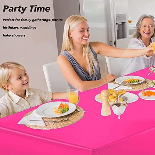 Hot Pink Table Cloth 4 Pack for Party Decorations