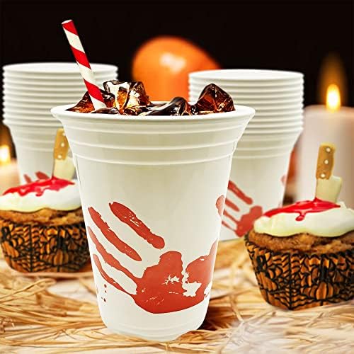 ArtCreativity Blood Print Halloween Party Cups Set of 50
