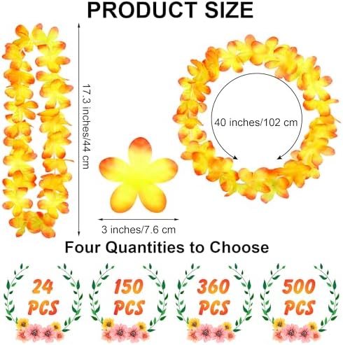 Fovths 500 Piece Hawaiian Lei Garland Set