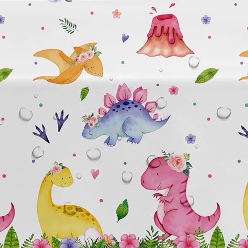 Dinosaur Birthday Party Tablecloth - 3 Pack Pink