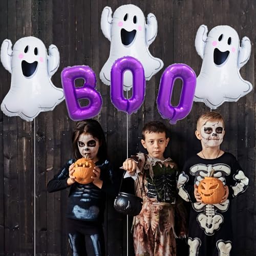 Halloween Purple BOO Balloons Decorations Set