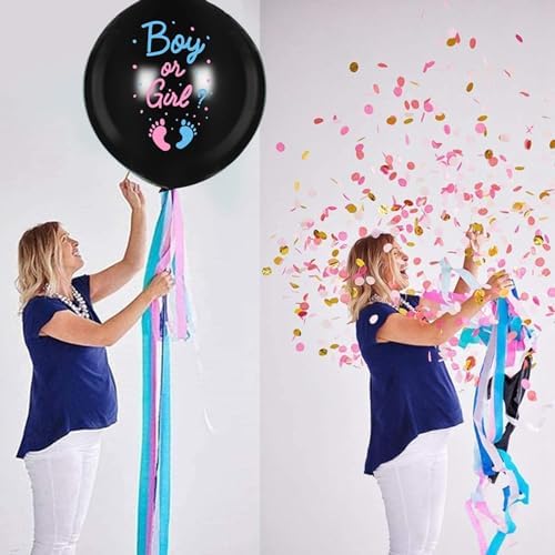 27pcs Gender Reveal Balloon Kit with Confetti and Tassels