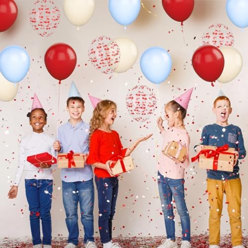 Cherry Print Balloons Blue and Red 30Pcs Party Decorations