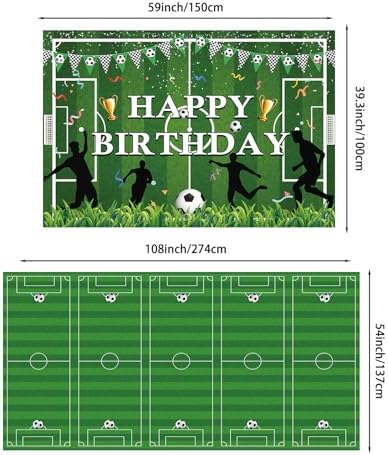 Soccer Party Decor Set with Balloons and Tableware