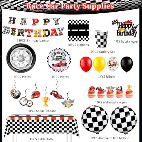 Race Car Birthday Party Decorations Set