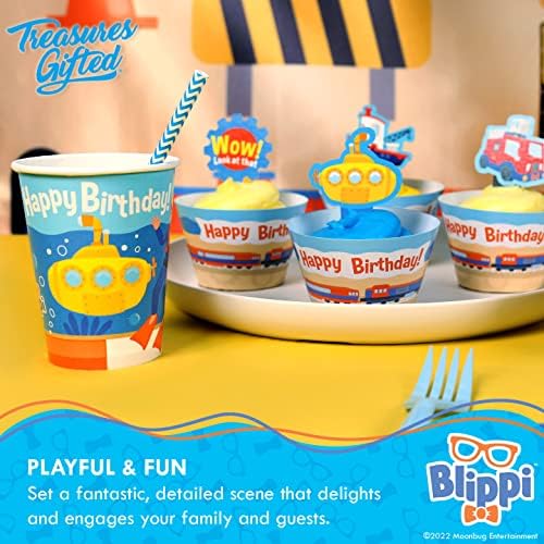 Treasures Gifted Blippi Themed 9oz Paper Cups - 16 Count