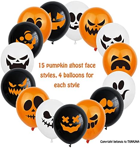 TUWUNA Halloween Balloons 60Pcs 12 Inch Decorations