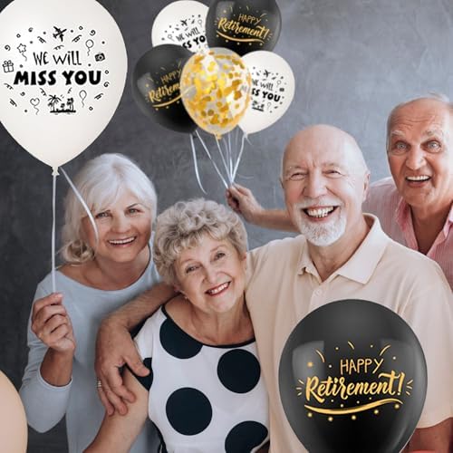 17Pcs Happy Retirement Balloons 12 Inch Party Decorations