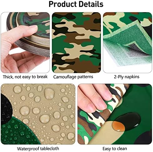 Durony 97 Piece Camouflage Party Supplies Set