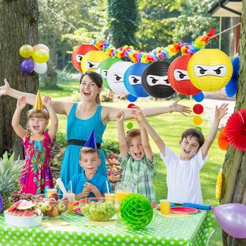 12 Pcs Ninja Themed Paper Lanterns 12 Inch Birthday Decorations