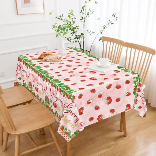 4 Pcs Strawberry Tablecloth Party Decor Birthday Supplies