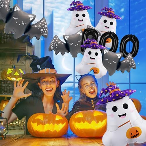 Halloween Balloon Kit 9 Pcs Ghost Bat BOO Decorations