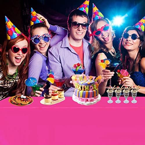Hot Pink Table Cloth 4 Pack for Party Decorations