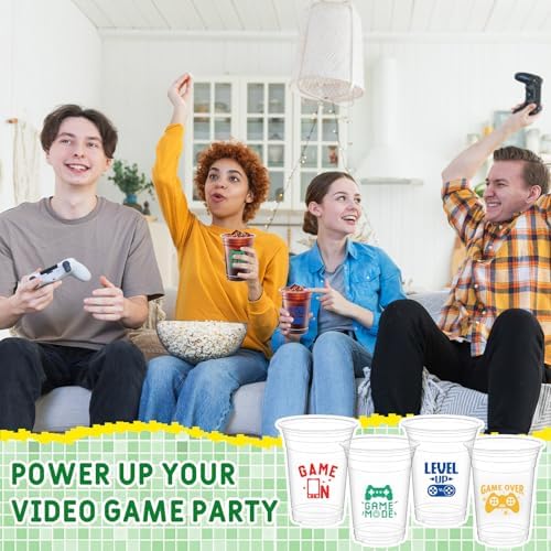 Geyoga 100 Pcs 16 Oz Clear Party Cups for Gaming Events