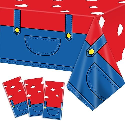 3 Piece Super Brother Games Party Tablecloth Set