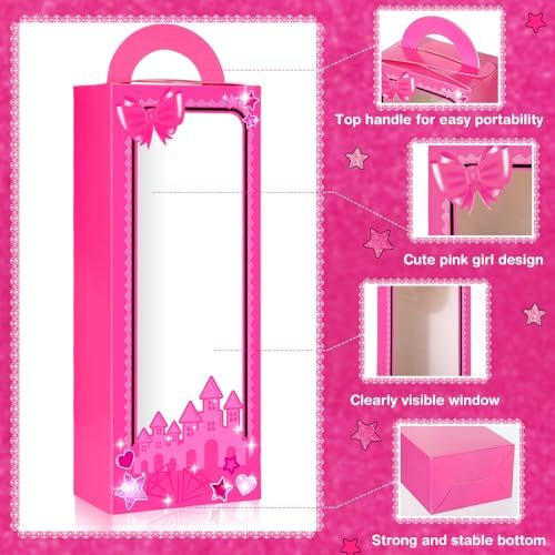 Geiserailie 147 Pcs Hot Pink Princess Party Favor Set