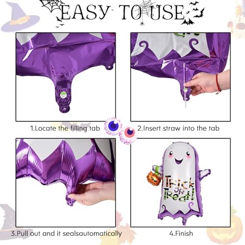 10 Pcs Halloween Boo Foil Balloons Set