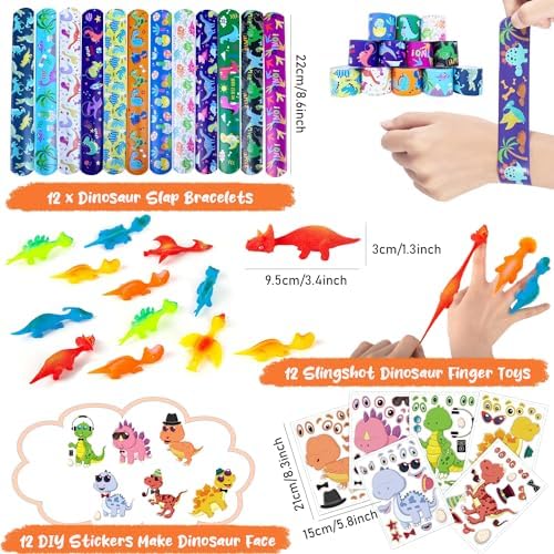 Slmeno Dinosaur Party Favors 10 Styles 168Pcs Set