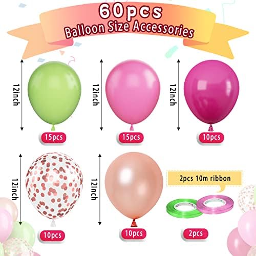 Paready Tropical Party Balloons Set 60 Pcs 12 Inch