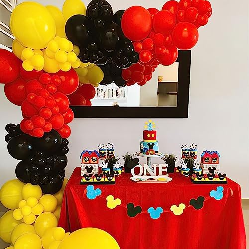 Red Black Yellow Confetti Balloons Garland Kit for Parties