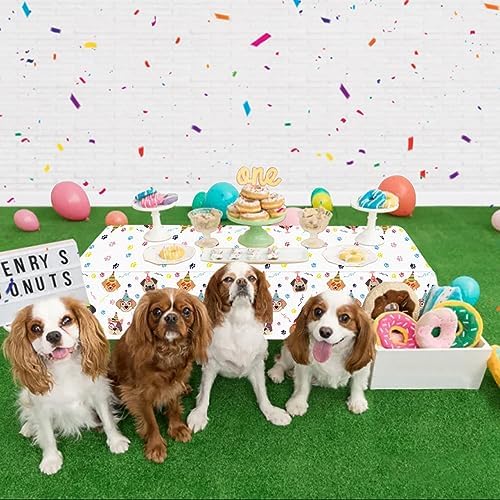 4 Pack Dog Tablecloths Disposable Rectangular for Birthday Parties