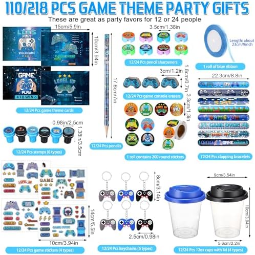 110 Pcs Video Game Party Favor Set