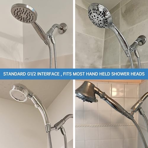 G-Promise All Metal Shower Head Holder with Hose