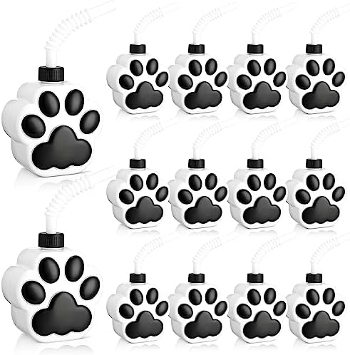 Zubebe 12 Pcs Dog Paw Cups with Lids and Straws