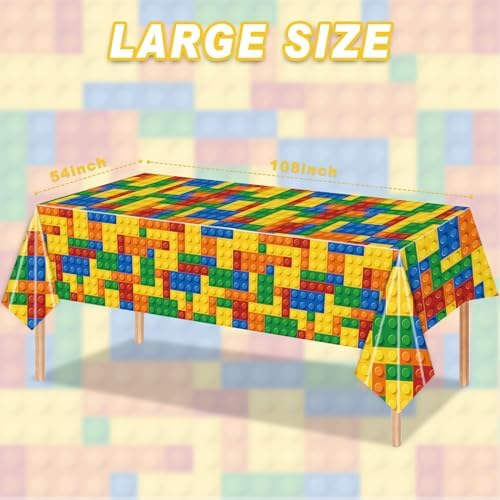3PCS Building Block Party Tablecloths for Kids