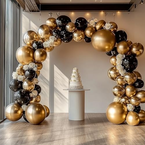 Chrome Metallic Gold Balloon Garland Kit 98PCS