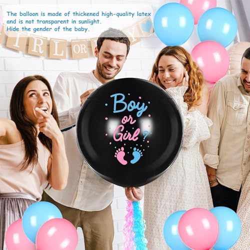 27pcs Gender Reveal Balloon Kit with Confetti and Tassels