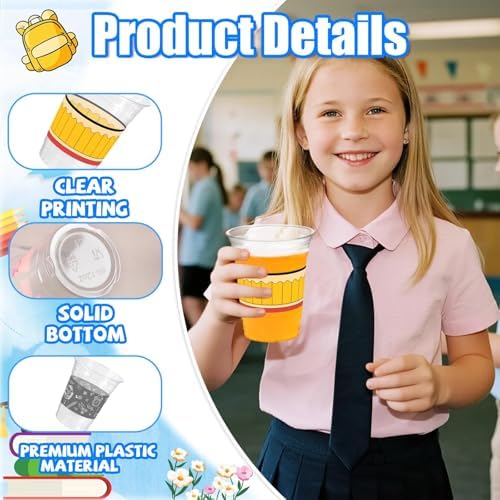 Back to School Party Cups 50Pcs 12oz Set