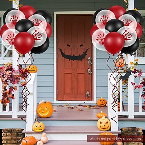 Zhanmai 60 Halloween Balloons Blood Handprint Set for Party Decorations