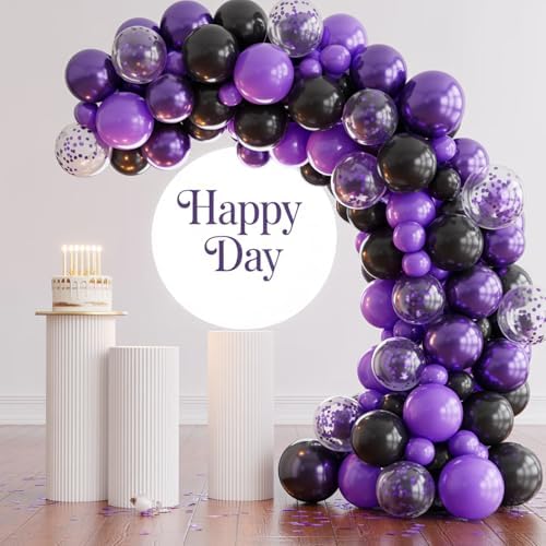 Black and Purple Balloons 60pcs Party Decorations