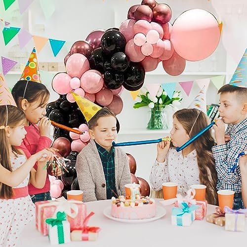 Dusty Pink and Black Balloon Arch Kit with Rose Gold Confetti