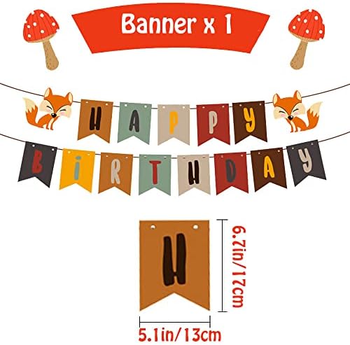 Fox Birthday Party Decor Kit 48PCS