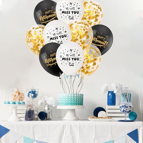 17Pcs Happy Retirement Balloons 12 Inch Party Decorations