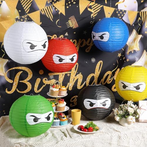 12 Pcs Ninja Themed Paper Lanterns 12 Inch Birthday Decorations
