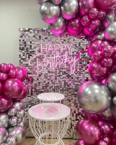 Hot Pink Silver Balloons Decorative Kit for Party Arch