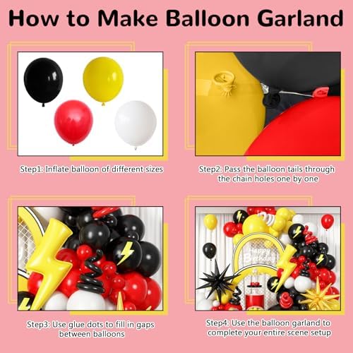 Red Black Yellow Balloon Garland Arch Kit