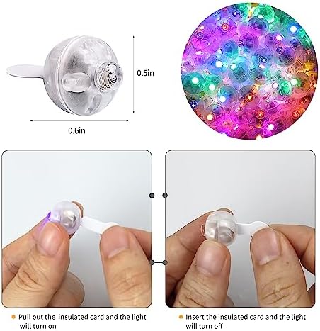 Aogist 100Pcs Multicolor Balloon Lights with Hook