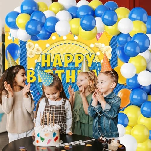 54 Pcs Yellow Banana Theme Birthday Decorations