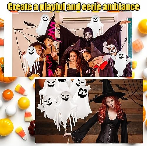 Liliful 6 Pack Halloween Ghost Balloons with Stickers